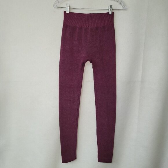 Fornia Fleece Lined Legging Womens S/M Wine Stretch‎ Base Layer - Picture 2 of 10